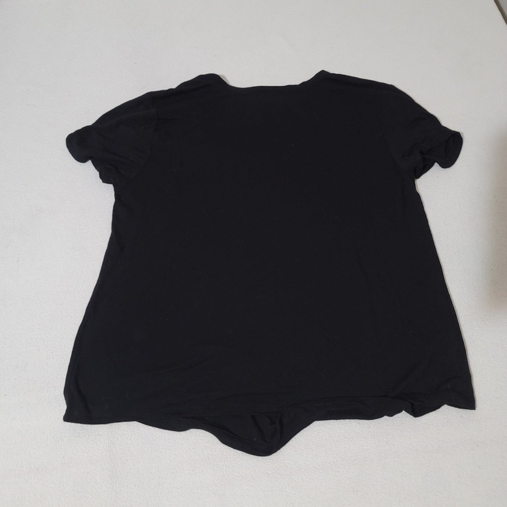 M Charlotte Russe grommet collar cut out tee short sleeve v tail black goth - Picture 7 of 10